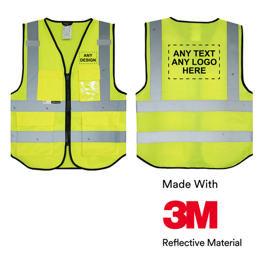 High-visibility vest with logo print - Yellow