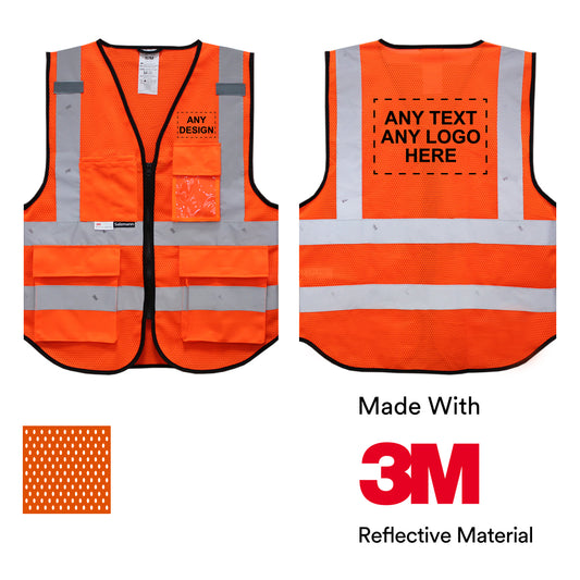 Warnweste mit Logoaufdruck - Orange (Mesh-Gewebe)