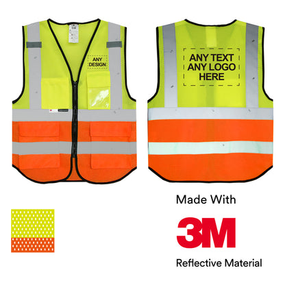 Warnweste mit Logoaufdruck (MOQ: 10) - Gelb/Orange (Mesh-Gewebe)