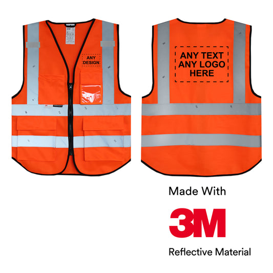 High-visibility vest with logo print - Orange