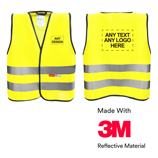 Kinderwarnweste mit Logoaufdruck Klettverschluss - Gelb