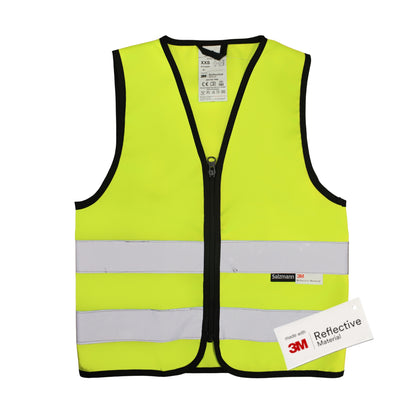 Kinderwarnweste mit Logoaufdruck Reißverschluss  - Gelb