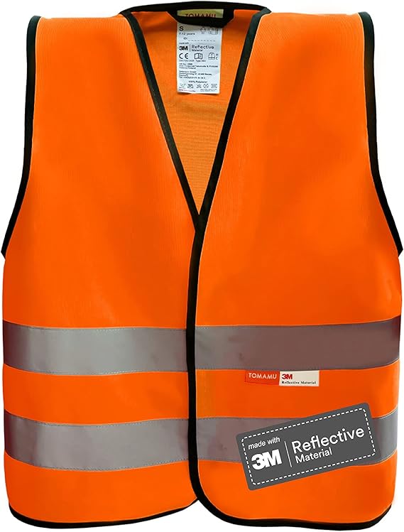 Kinderwarnweste mit Logoaufdruck Klettverschluss - Orange