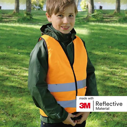 Kinderwarnweste mit Logoaufdruck Klettverschluss - Orange