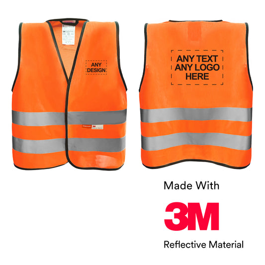 Kinderwarnweste mit Logoaufdruck Klettverschluss - Orange