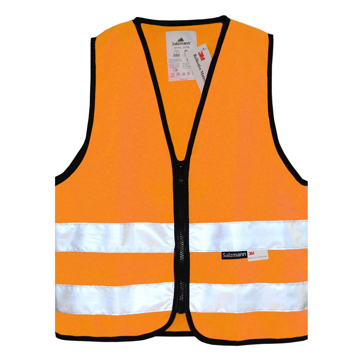 Kinderwarnweste mit Logoaufdruck Reißverschluss  - Orange
