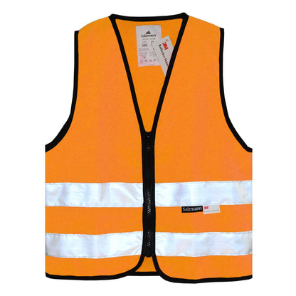 Kinderwarnweste mit Logoaufdruck Reißverschluss  - Orange