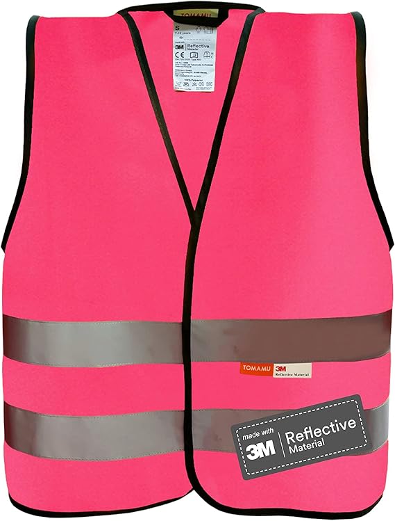 Kinderwarnweste mit Logoaufdruck Klettverschluss - Pink