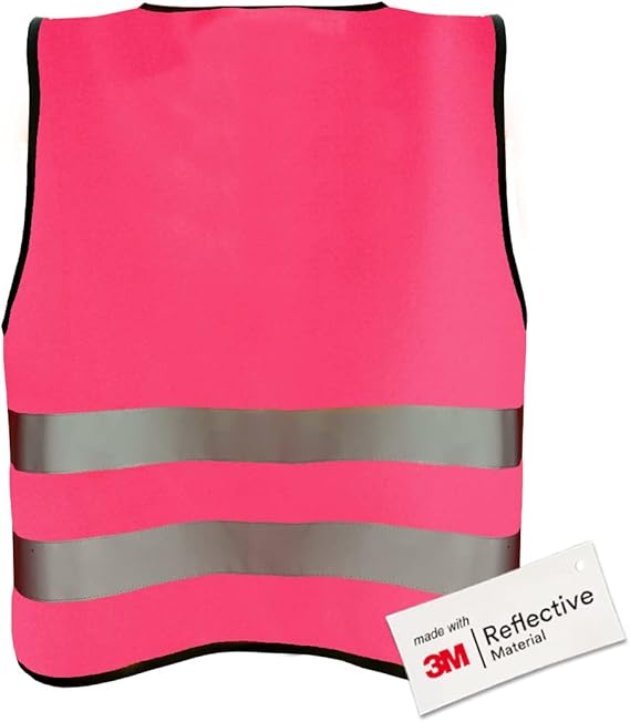 Kinderwarnweste mit Logoaufdruck Klettverschluss - Pink