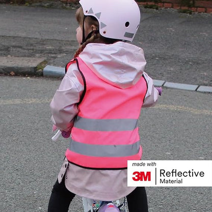 Kinderwarnweste mit Logoaufdruck Klettverschluss - Pink