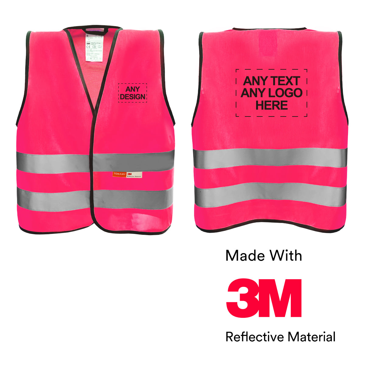 Kinderwarnweste mit Logoaufdruck Klettverschluss - Pink