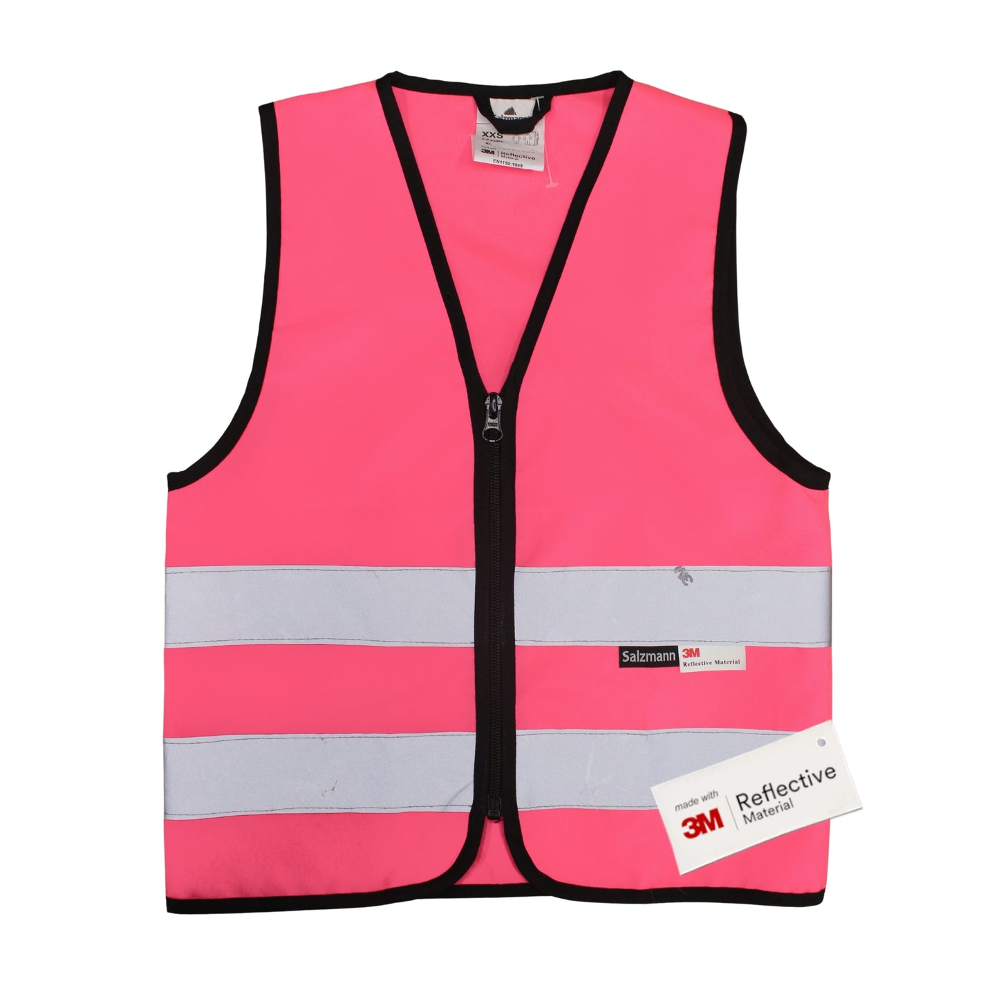 Kinderwarnweste mit Logoaufdruck Reißverschluss  - Pink