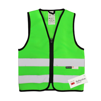 Kinderwarnweste mit Logoaufdruck Reißverschluss  - Grün