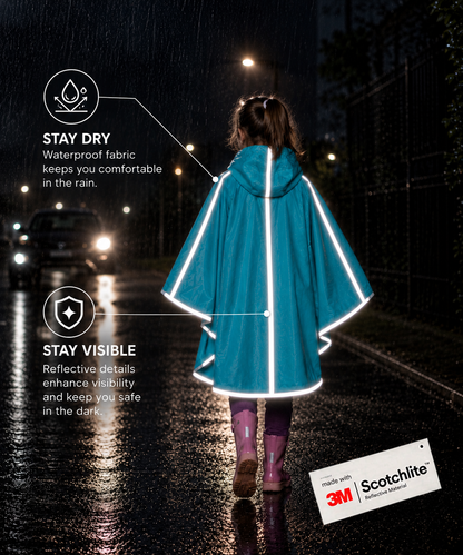 Regenponcho mit Logoaufdruck  - Türkis