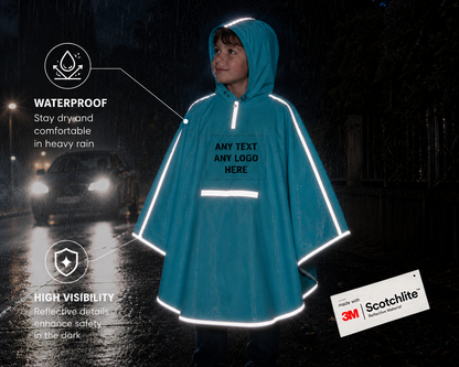 Regenponcho mit Logoaufdruck  - Türkis